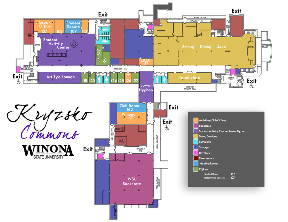 Kryzsko Commons Floor Plans Winona State University