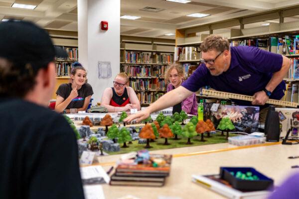 President Janz playing DnD with students.