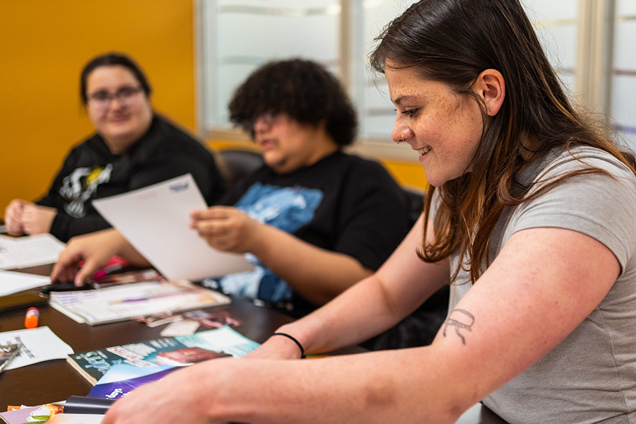 WSU students doing arts and crafts
