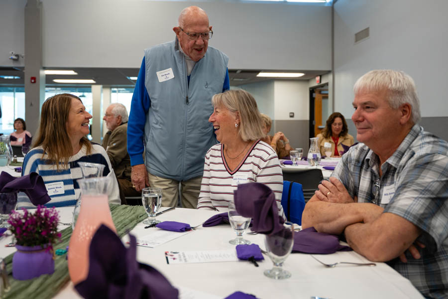WSU retirees catching up at a luncheon event