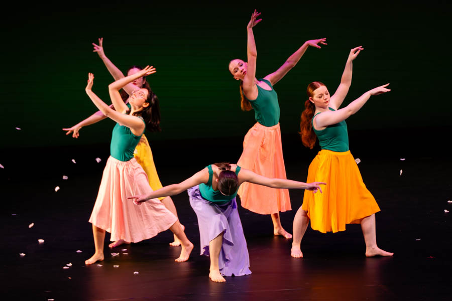 WSU students dancing in the annual Dancescape performance.