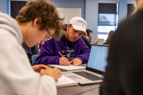 WSU students work on a project during class.