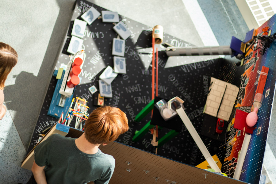 Bird's eye view of science display.