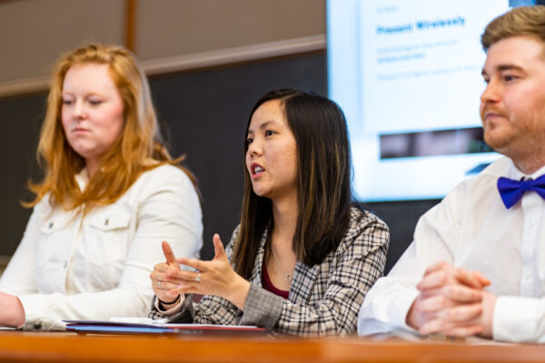 Students provide their perspectives on a panel discussion at WSU.
