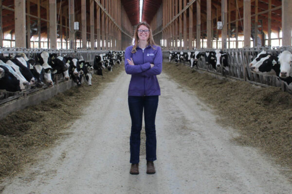 Monica Evers '24 on family dairy farm