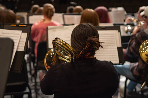 WSU students playing music instruments.