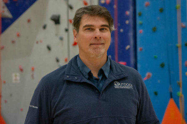 Dr. Eric Barnard in WSU's Climbing Center