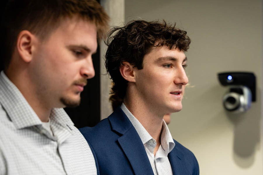 WSU students giving a business presentation
