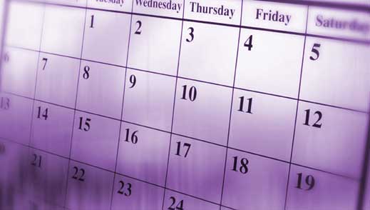 A generic purple calendar