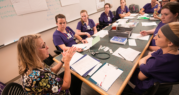 WSU Undergraduate Nursing Program students. Nursing is one of WSU's accredited programs.