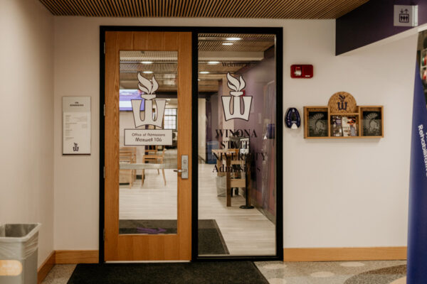 The entrance to the Admissions Office on the WSU campus.