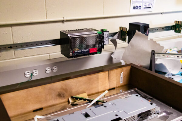 A piece of equipment in the Software Testing & Development Lab on the WSU campus.